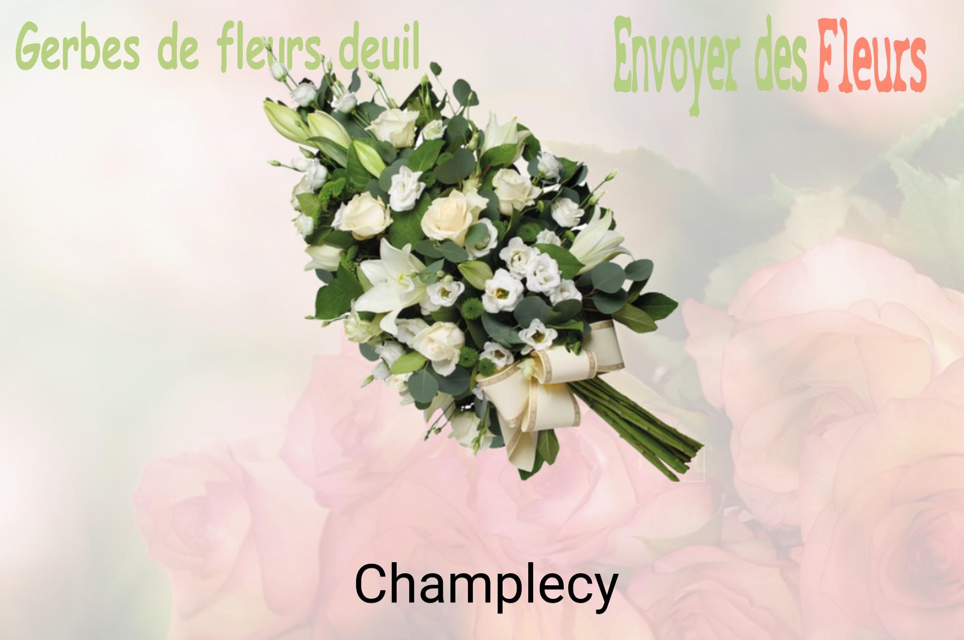 Gerbe de fleurs de deuil livrée à Champlecy